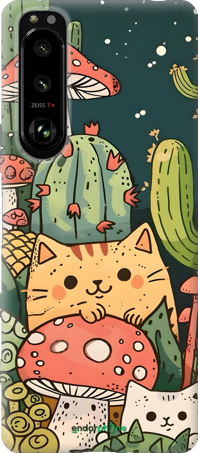 Силиконовый чехол Коты грибы для Sony Xperia 5 III - 6321u-2580 изображение 