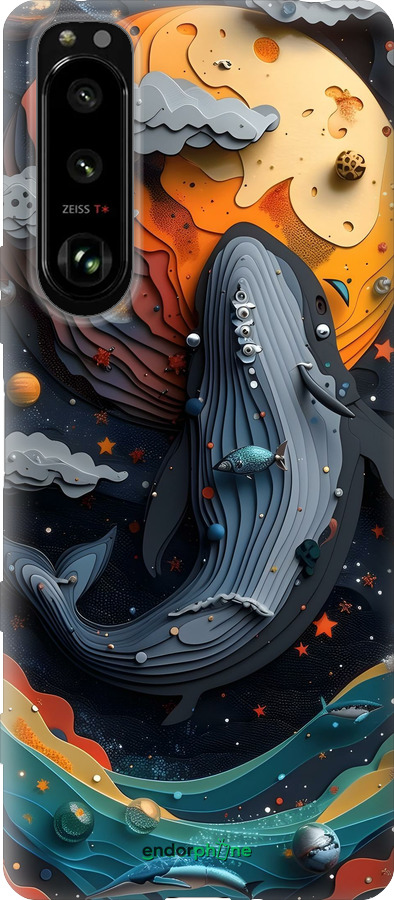 Силиконовый чехол Кит в космосе для Sony Xperia 5 III - 6328u-2580 изображение 
