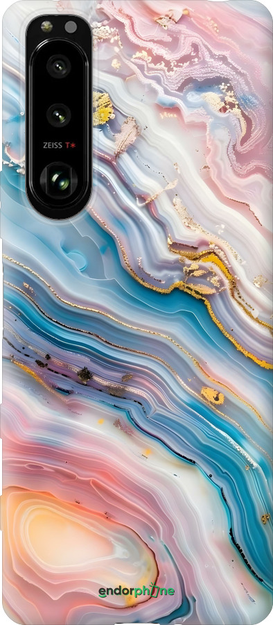 Силиконовый чехол Мрамор красивый для Sony Xperia 5 III - 6376u-2580 изображение 