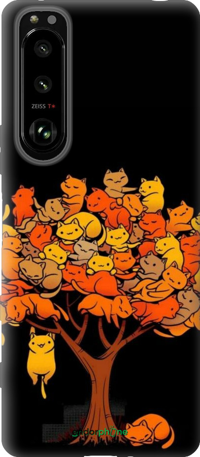 Силиконовый чехол Дерево и котики для Sony Xperia 5 III - 6516u-2580 изображение 