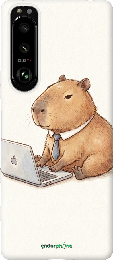 Силиконовый чехол Funny Capybara CEO Working для Sony Xperia 5 III - 6777u-2580 изображение 