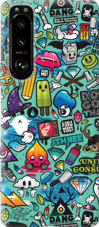 Силіконовий чехол Стікер бомбінг 1 для Sony Xperia 5 III - 693u-2580 изображение 