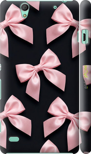 3D пластиковый глянцевый чехол Coquette Ribbons Dark Coquette для Sony Xperia C4 E5333 - 6767c-295 изображение 