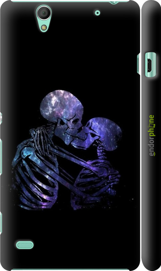 3D пластиковый матовый чехол С изображением скелета для Sony Xperia C4 E5333 - 6537m-295 изображение 