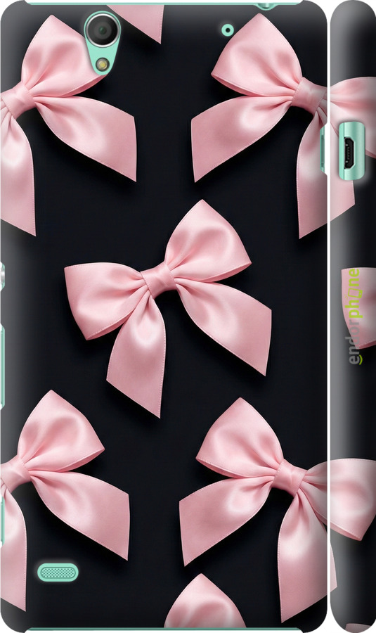 3D пластиковый глянцевый чехол Coquette Ribbons Dark Coquette для Sony Xperia C4 E5333 - 6767c-295 изображение 