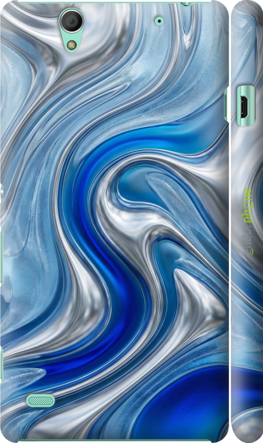 3D пластиковий глянцевий чехол Liquid Chrome для Sony Xperia C4 E5333 - 6781c-295 изображение 