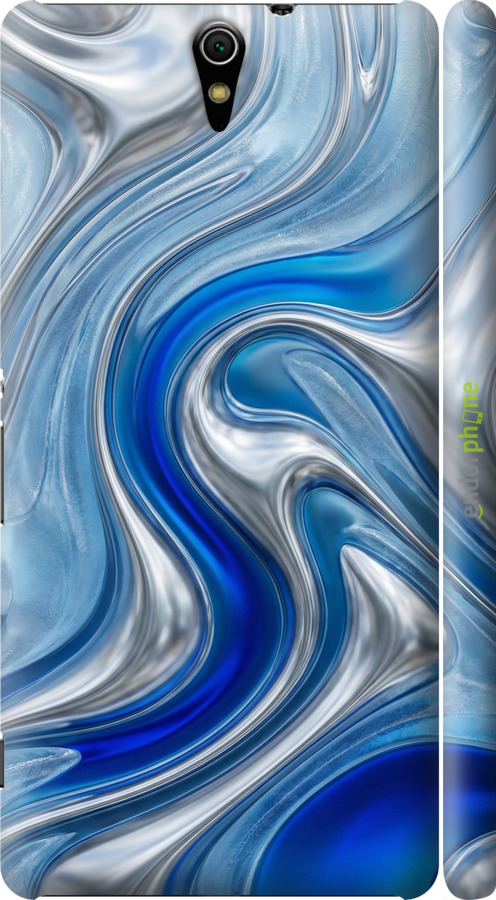 3D пластиковый глянцевый чехол Liquid Chrome для Sony Xperia C5 Ultra Dual E5533 - 6781c-506 изображение 