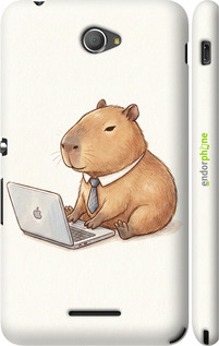 3D пластиковый глянцевый чехол 'Funny Capybara CEO Working' для Sony Xperia E4 Dual E2115 изображение 1