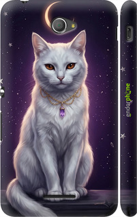 3D пластиковий матовий чехол Mystic White Cat Gothic Dark Purple Gold для Sony Xperia E4 Dual E2115 - 6805m-87 изображение 