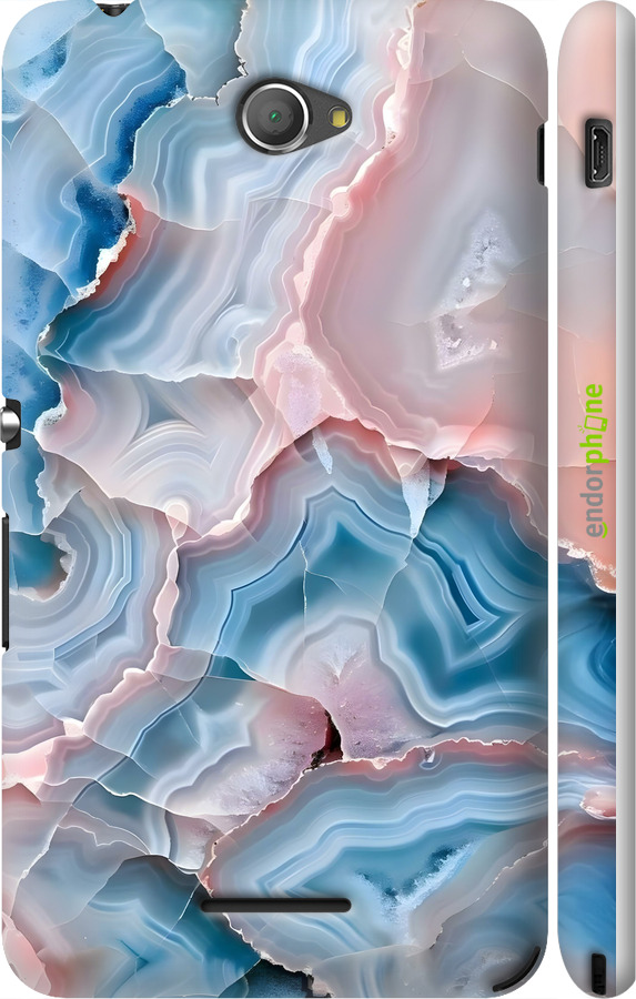 3D пластиковый матовый чехол Мрамор для Sony Xperia E4 Dual E2115 - 6306m-87 изображение 