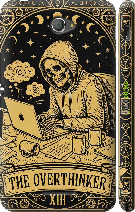 3D пластиковый глянцевый чехол The Overthinker для Sony Xperia E4 Dual E2115 - 6774c-87 изображение 