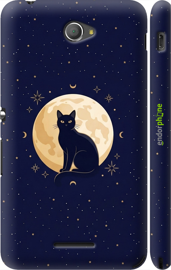 3D пластиковий глянцевий чехол Cute Cat Celestial/Witchy для Sony Xperia E4 Dual E2115 - 6787c-87 изображение 