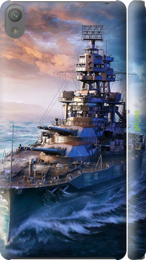 3D пластиковий глянцевий чехол Військовий корабель, world of tanks, wargaming для Sony Xperia E5 F3311 - 6461c-458 изображение 