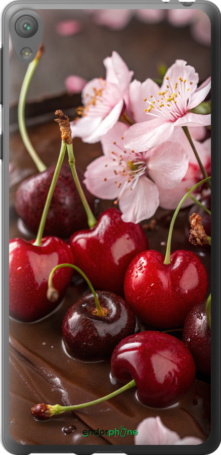 Силіконовий чехол Вишня у шоколаді для Sony Xperia E5 F3311 - 6698u-458 изображение 