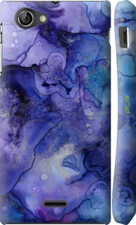 3D пластиковый глянцевый чехол Мрамор 7 для Sony Xperia J ST26i - 4802c-779 изображение 