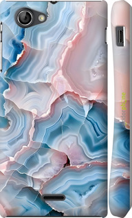 3D пластиковий глянцевий чехол Мрамор для Sony Xperia J ST26i - 6306c-779 изображение 