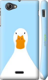 3D пластиковый глянцевый чехол Гусь для Sony Xperia J ST26i - 6350c-779 изображение 