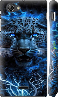 3D пластиковий глянцевий чехол Крижаний леопард для Sony Xperia J ST26i - 6460c-779 изображение 