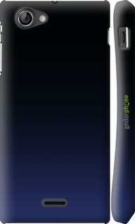 3D пластиковий глянцевий чехол Градієнт у темно-синьому стилі для Sony Xperia J ST26i - 6542c-779 изображение 