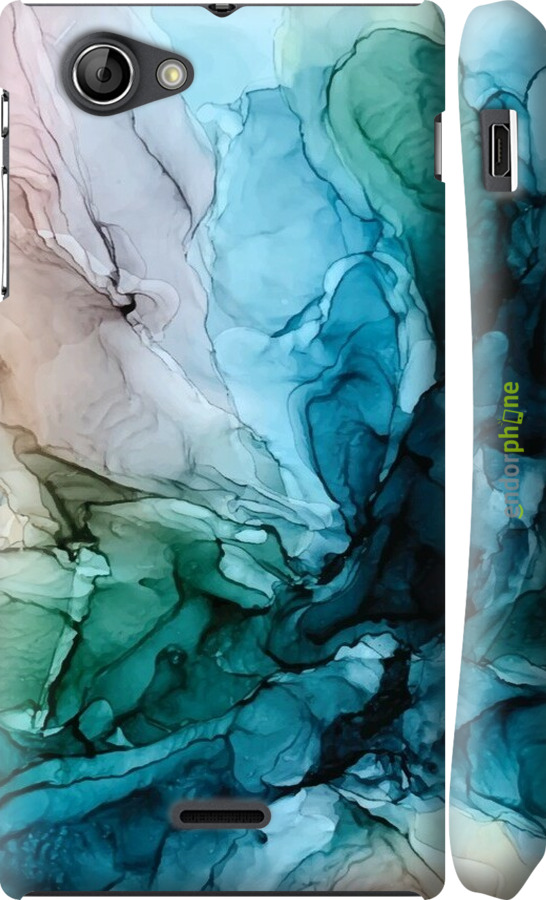 3D пластиковий глянцевий чехол З абстрактним малюнком барвисті Солоні береги для Sony Xperia J ST26i - 6405c-779 изображение 