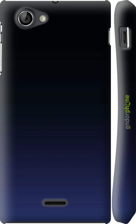 3D пластиковий глянцевий чехол Градієнт у темно-синьому стилі для Sony Xperia J ST26i - 6542c-779 изображение 