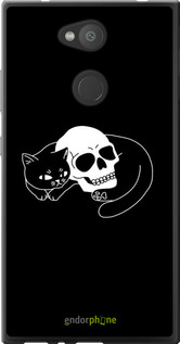 Силиконовый чехол С изображением кота и черепа для Sony Xperia L2 H4311 - 6491u-1394 изображение 