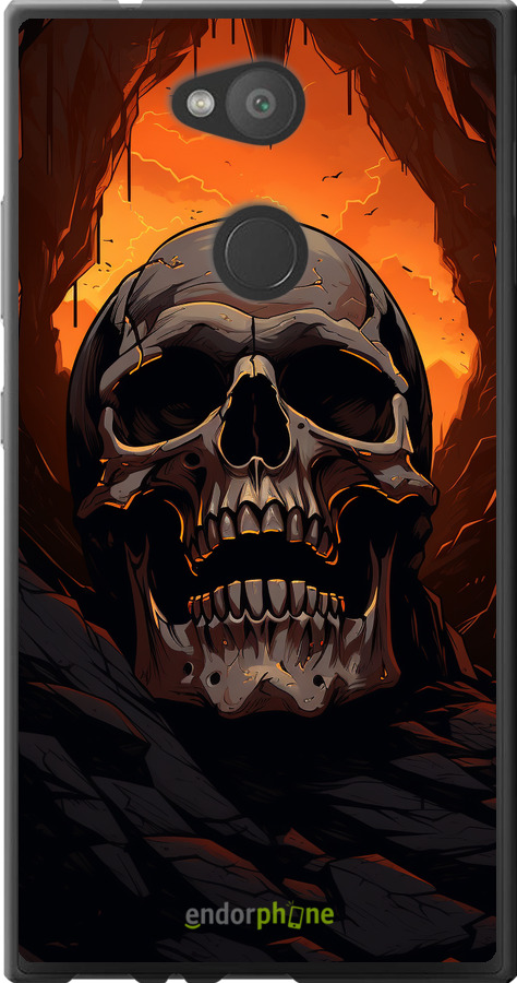 Силиконовый чехол Череп в пещере для Sony Xperia L2 H4311 - 5959u-1394 изображение 