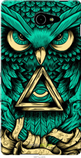 Силиконовый чехол Сова Арт-тату для Sony Xperia M2 Aqua D2403 - 3971u-405 изображение 