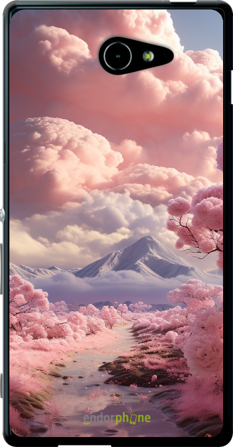 Силиконовый чехол Розовые облака для Sony Xperia M2 Aqua D2403 - 5660u-405 изображение 