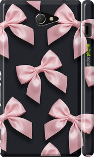 3D пластиковий матовий чехол Coquette Ribbons Dark Coquette для Sony Xperia M2 D2305 - 6767m-60 изображение 