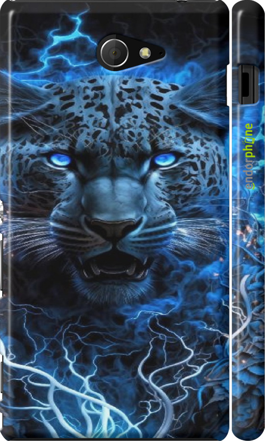 3D пластиковий глянцевий чехол Крижаний леопард для Sony Xperia M2 dual D2302 - 6460c-61 изображение 