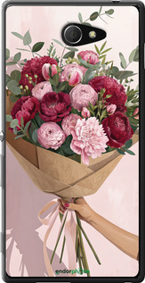 Силіконовий чехол Півонії 1 для Sony Xperia M2 dual D2302 - 6705u-61 изображение 