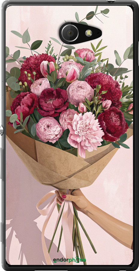 Силіконовий чехол Півонії 1 для Sony Xperia M2 dual D2302 - 6705u-61 изображение 