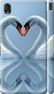 3D пластиковий матовий чехол Лебеді для Sony Xperia M4 Aqua E2312 - 6007m-162 изображение 