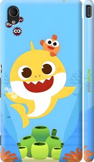 3D пластиковий матовий чехол Бейби Шарк для Sony Xperia M4 Aqua E2312 - 6303m-162 изображение 