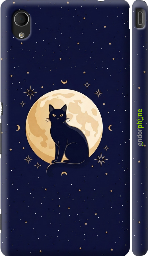 3D пластиковый матовый чехол Cute Cat Celestial/Witchy для Sony Xperia M4 Aqua E2312 - 6787m-162 изображение 