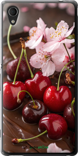 Силиконовый чехол Вишня в шоколаде для Sony Xperia M4 Aqua E2312 - 6698u-162 изображение 
