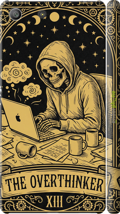 3D пластиковый глянцевый чехол The Overthinker для Sony Xperia M5 E5633 - 6774c-217 изображение 