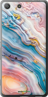 Силиконовый чехол Мрамор красивый для Sony Xperia M5 E5633 - 6376u-217 изображение 