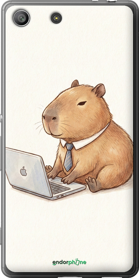 Силиконовый чехол Funny Capybara CEO Working для Sony Xperia M5 E5633 - 6777u-217 изображение 