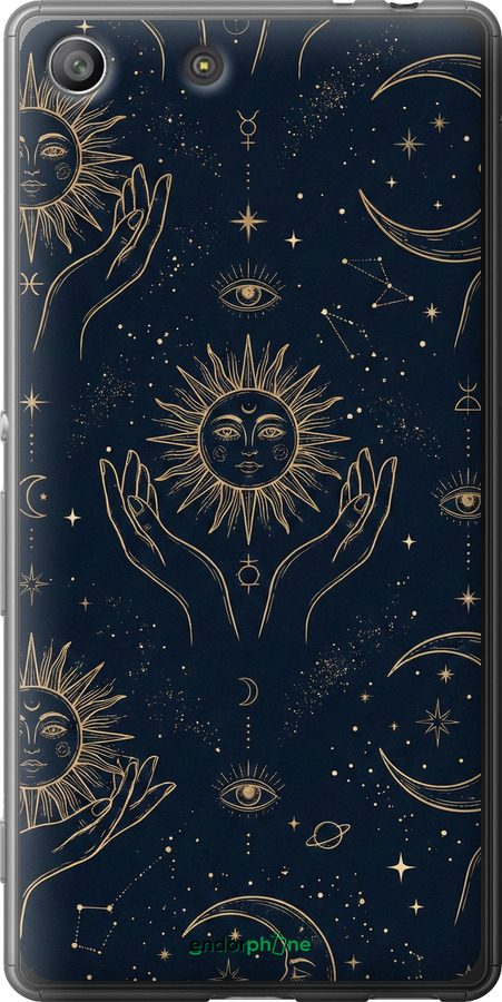 Силіконовий чехол Celestial Harmony: Sun & Moon Gold Mystic Pattern для Sony Xperia M5 E5633 - 6778u-217 изображение 
