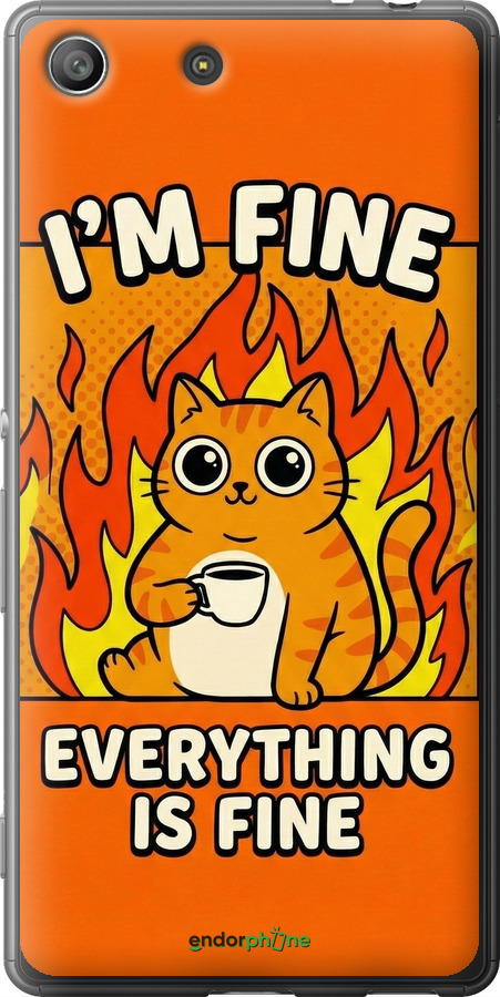 Силиконовый чехол Funny Cat для Sony Xperia M5 E5633 - 6786u-217 изображение 