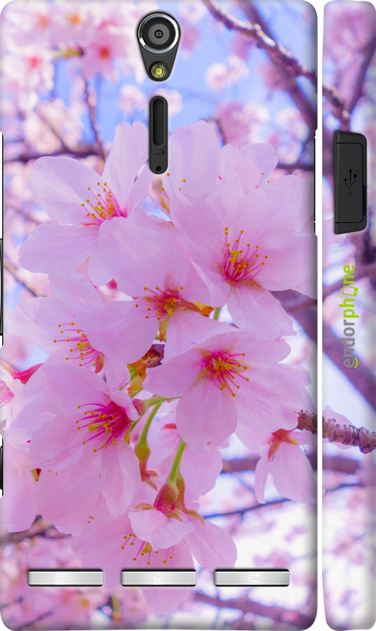 3D пластиковый глянцевый чехол Сакура для Sony Xperia S LT26i - 6029c-86 изображение 