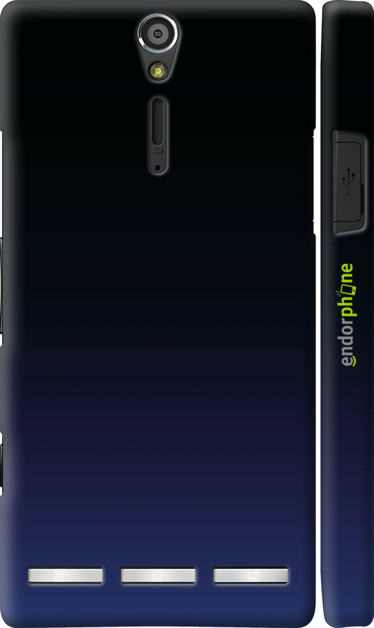 3D пластиковый глянцевый чехол Градиент в тёмно - синем стиле для Sony Xperia S LT26i - 6542c-86 изображение 