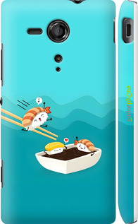 3D пластиковий глянцевий чехол Суші для Sony Xperia SP M35H - 6354c-280 изображение 