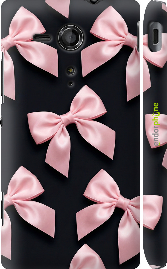 3D пластиковый матовый чехол Coquette Ribbons Dark Coquette для Sony Xperia SP M35H - 6767m-280 изображение 