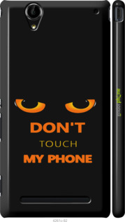 3D пластиковый глянцевый чехол Don't touch the phone для Sony Xperia T2 Ultra Dual D5322 - 4261c-92 изображение 
