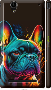 3D пластиковий матовий чехол Яскравий бульдог для Sony Xperia T2 Ultra Dual D5322 - 5547m-92 изображение 