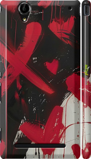 3D пластиковый глянцевый чехол XO Love для Sony Xperia T2 Ultra Dual D5322 - 6044c-92 изображение 