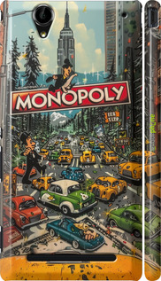 3D пластиковый матовый чехол Городской драйв Monopoly для Sony Xperia T2 Ultra Dual D5322 - 6088m-92 изображение 